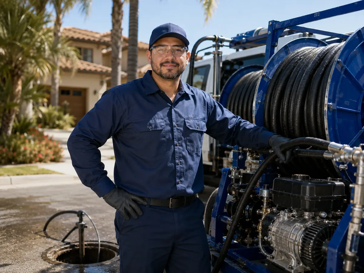 Hydro jet sewer cleaning in Fontana